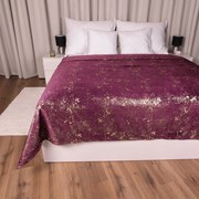 Biante Zamatový prehoz na posteľ Isabela IBL-006 Gold Design vínový 140x200 cm