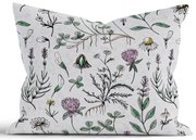 Bavlnená obliečka na vankúš Renforcé 70 × 90 cm - Herbár sivý