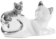 DEKORAČNÁ SOŠKA CAT 20X11X12 CM BIELA