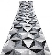 Behúň ARGENT - W6096 trojuholníky 3D sivý / čierny