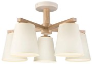 Prisadený luster ELLIE 5xE27/15W/230V krémová/dub