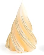 Vánoční dekorativní svíčka Stromeček 10 cm krémová