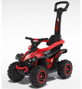 Baby Mix Detské odrážadlo Mega s vodiacou tyčou, červená
