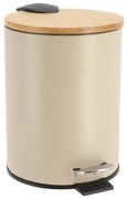 Odpadkový kôš Timeless, svetlobéžová/s drevenými prvkami, 2,5L