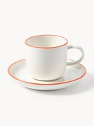 Porcelánové šálky na espresso's podšálkami Facile, 2 ks