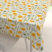 Biante Dekoračný obdĺžnikový obrus PML-104 Biele a žlté margaréty na bielom 50x100 cm