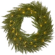 STAR TRADING Svietiaci vianočný veniec Thuja 45 cm