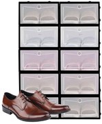 Úložné boxy na topánky OSLO sivé (10 ks)