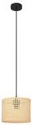 Luster na lanku ALBA 1xE27/15W/230V pr. 20 cm ratan/čierna