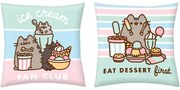 Obojstranný vankúš mačička Pusheen - motív Ice cream fan club - 40 x 40 cm