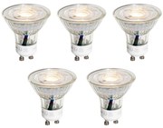 Sada 5 LED žiaroviek GU10 50 mm číra 3W 230 lm 2700K