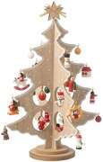 Drevený skladací stromček s ozdobami Christmas Tree - Ø 20*25 cm