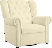 Biele zamatové hojdacie chesterfield kreslo Lillyse – Støraa