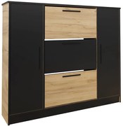 Skrinka na topánky SZNB02D dub craft zlatý+čierna