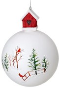 SKLENENÁ VIANOČNÁ BANKA NA STROMČEK SADA 4 KS (FI) 10 CM VZOROVANÁ