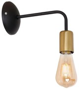 Luminex Nástenná lampa BRENDA 1xE27/60W/230V čierna/zlatá LU1059