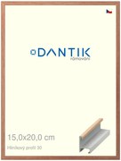 DANTIK rám na obraz 15x20 | ALU Dýha dub lak matný (Sklo Čiré)