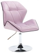 LuxuryForm DESIGN Stolička MILANO MAX VELUR na striebornom tanieri - levanduľa