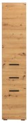 Vysoká úzka kúpeľňová skrinka v dekore duba v prírodnej farbe 180x35 cm Malika – Støraa