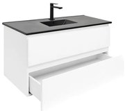 Kúpeľňová skrinka s keramickým umývadlom SAT B-Way 99x50x45 cm biely lesk BWAY2100WU4B2B