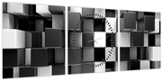 Obraz - Kocky (s hodinami) (90x30 cm)