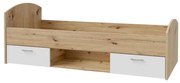 Jednolôžková posteľ s úložným priestorom URO 90x200 cm dub artisan/biela