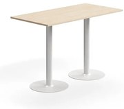 Barový stôl ALVA, 1400x700x900 mm, HPL, biela/breza