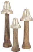 Set 3ks dekorácie huba z mangového dreva - Ø 8 * 31 cm