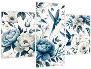 Obraz - Kolibríky s kvetmi (90x60 cm)