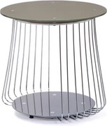 Odkladací stolík Rivoli, kov/cappuccino sklo%