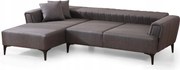 Rohová sedačka Hamletta (L) (tmavosivá čierna)