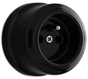 Elhard Nástenná keramická zásuvka, čierna KN2000B