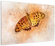 Obraz - Oranžový motýľ, aquarel (90x60 cm)