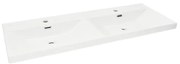 Nábytkové dvojumývadlo SAT B-Way 121x46 cm biela matná dva otvory pre batériu SATBW212046WM