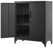 Viacúčelová kovová skrinka RAVEN, 40x80x90cm, čierna SongmicsHome