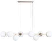 Závesné svietidlo Florence, 8x biele sklenené tienidlo, g/be