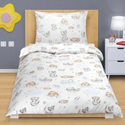 Bellatex Detské bavlnené obliečky Junior Zvieratká na obláčiku, 140 x 200 cm, 70 x 90 cm
