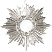 Strieborné zrkadlo Sun s lúčmi a zdobením po obvode - 19 * 2 * 19 cm