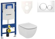 Cenovo zvýhodnený závesný WC set Geberit do ľahkých stien / predstenová montáž + WC Ideal Standard Tesi 111.300.00.5NE4