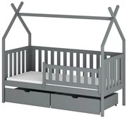 Posteľ Domček Simba 90x200 sivá