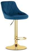 Barová stolička KAST zamatová, granátová (zlatá noha)
