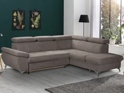 Rohová sedacia súprava Gisele, béžová taupe látka, pravý roh%