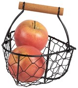 Čierny drôtený košík v tvare srdca - 17*17*19 cm