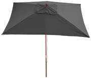 Slnečník Florida 2x3m - polyester/drevo - antracit