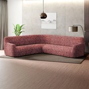 Bielastické poťahy GLORIA vínová rohová sedačka (š. 350 - 530 cm)