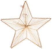 Kovová závesná svietiaca hviezda Golden Glow, 30 x 29 cm, 10 LED