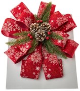 Mašľa na vianočný stromček 30 x 81 cm, červená