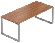 Stôl Creator 200 x 90 cm, sivá podnož, 2 nohy, orech