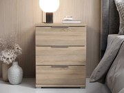Nočný stolík s 3 zásuvkami Smilla, výška 61 cm, dub sonoma%