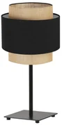 Stolná lampa Boho, 1x jutové/čierne textilné tienidlo
